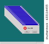 Computer error and alert on CRT monitor retro style failed