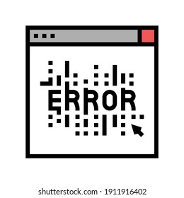 computer error color icon vector. computer error sign. isolated symbol illustration