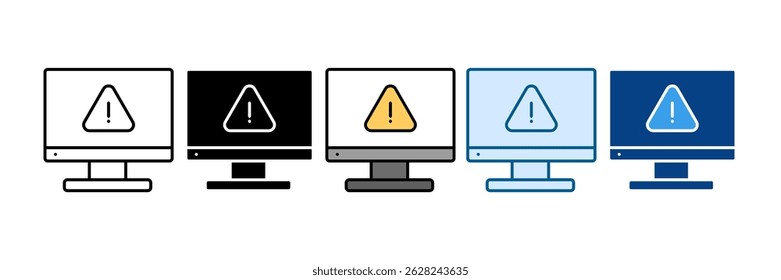 Computer Error Icon Set Multiple Style Collection