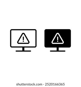 computer error system icon set vector illustration color editable