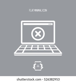 Computer error - Vector flat minimal icon