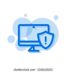 computer exclamation, alarm. warning, hazard icon, vector
