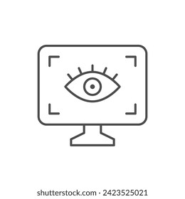 Computer eye diagnostic line icon