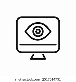vetor de sinal de ícone de visualização em olho de computador