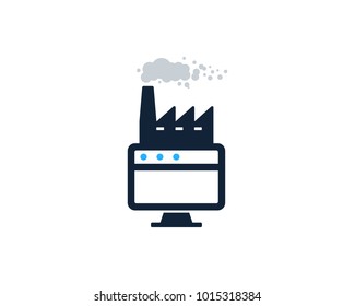 Computer Factory Icon Logo Design Element