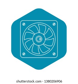 Computer fan cooler icon. Outline illustration of computer fan cooler vector icon for web