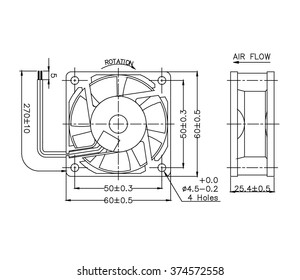 computer fan of electronic components design