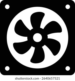 Computer fan, electronic equipment cooler air icon. Vector illustration