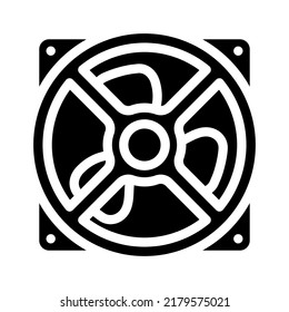 computer fan glyph icon vector. computer fan sign. isolated symbol illustration
