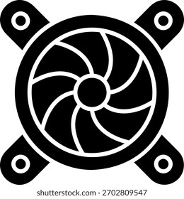 Computer Fan Glyph Icon Vector