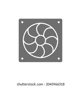 Computer fan grey icon. Isolated on white background