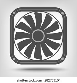 Computer fan icon as a concept