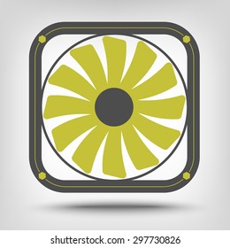 Computer fan icon as a concept
