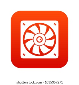 Computer fan icon digital red for any design isolated on white vector illustration