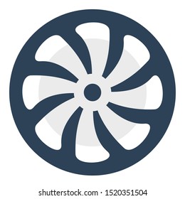 Computer fan icon. Flat illustration of computer fan vector icon for web design