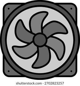 Ilustración plana del icono del ventilador de la computadora