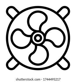 Computer fan - icon line vector - hardware icons