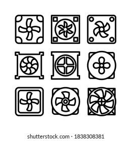 icono del ventilador del ordenador o logotipo símbolo de signo aislado ilustración vectorial - Colección de iconos vectoriales de estilo negro de alta calidad
