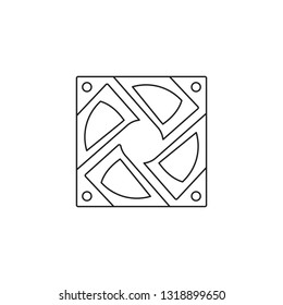 computer fan icon outline or line style vector illustration. computer hardware and accessories