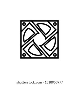 computer fan icon outline or line style vector illustration. computer hardware and accessories
