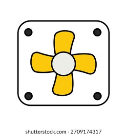 Icono de ventilador de computadora con fondo blanco Vector Ilustración de stock