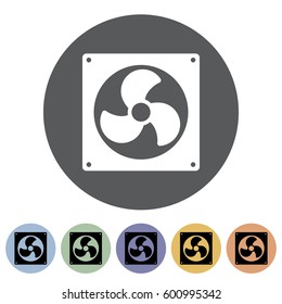 Computer fan icon.Vector illustration
