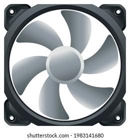 ventilador de ordenador aislado en fondo blanco - diseño vectorial