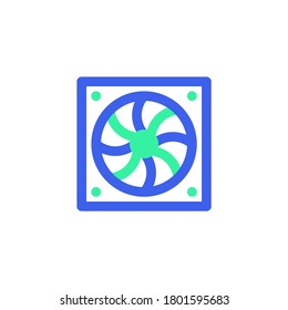 Computer fan line icon. linear style sign for mobile concept and web design. PC cooler outline vector icon. Symbol, logo illustration. Vector graphics