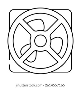 computer fan line icon vector. computer fan sign. isolated contour symbol black illustration