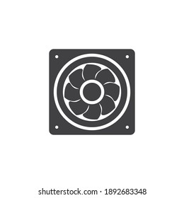 Computer fan vector icon. filled flat sign for mobile concept and web design. PC cooler glyph icon. Symbol, logo illustration. Vector graphics