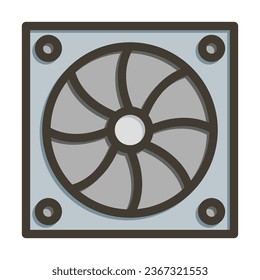 Computer Fan Vector Thick Line Filled Colors Icon For Personal And Commercial Use.
