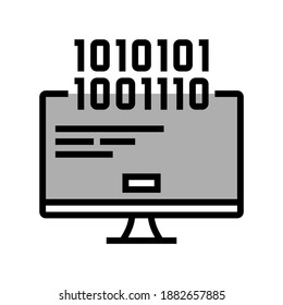 computer fatal error color icon vector. computer fatal error sign. isolated symbol illustration