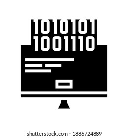 computer fatal error glyph icon vector. computer fatal error sign. isolated contour symbol black illustration