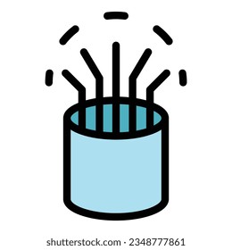Computer fiber icon outline vector. Optic cable. Network fibre color flat