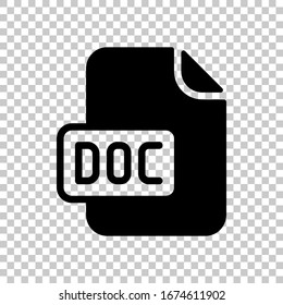 Computer file, doc symbol. Black symbol on transparent background