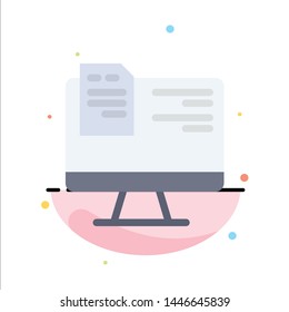 Computer, File, Education, Online Abstract Flat Color Icon Template