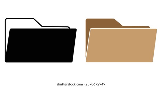 Computer file folder icon set.  management concept. Computer files for app, logo, website etc.