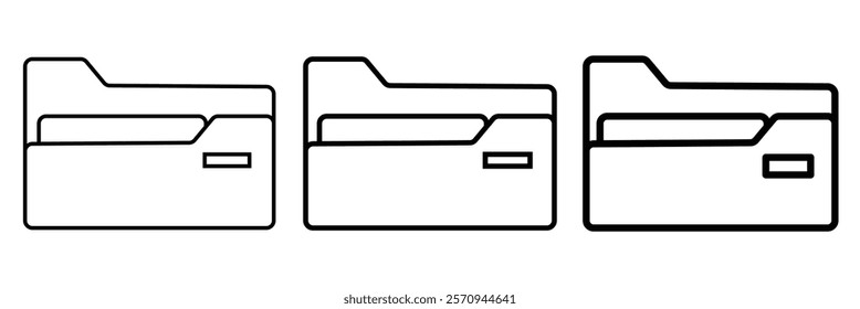 computer file folder  icon set. vector illustration eps 10.