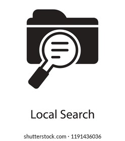 A computer file having a magnifier sign depicting local search