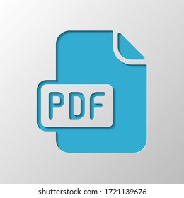 Archivo de ordenador, símbolo pdf. Diseño de papel. Símbolo recortado con sombra