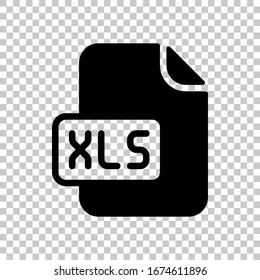Archivo de equipo, símbolo xls. Símbolo negro sobre fondo transparente