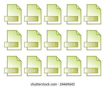 computer files green  in vector mode