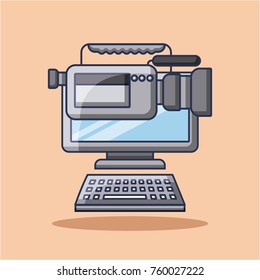 computer and film camera gadget technology