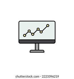 Computer finance chart outline icon. Element of finance illustration icon. signs, symbols can be used for web, logo, mobile app, UI, UX