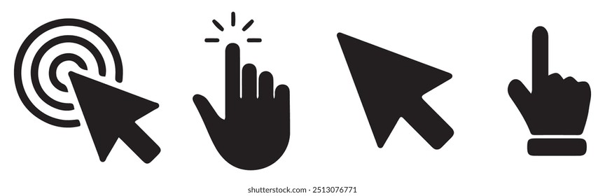 Computer finger click vector. Hand cursor icon vector.