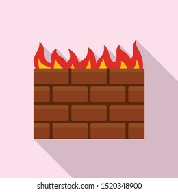 Computer firewall icon. Flat illustration of computer firewall vector icon for web design