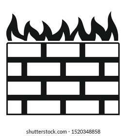 Computer firewall icon. Simple illustration of computer firewall vector icon for web design isolated on white background