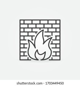 Computer firewall vector concept icon or sign in outline style