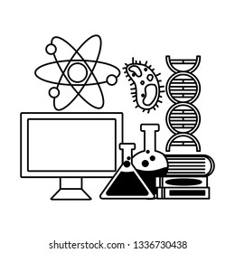 computer flasks molecule books