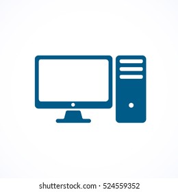 Computer flat blue icon